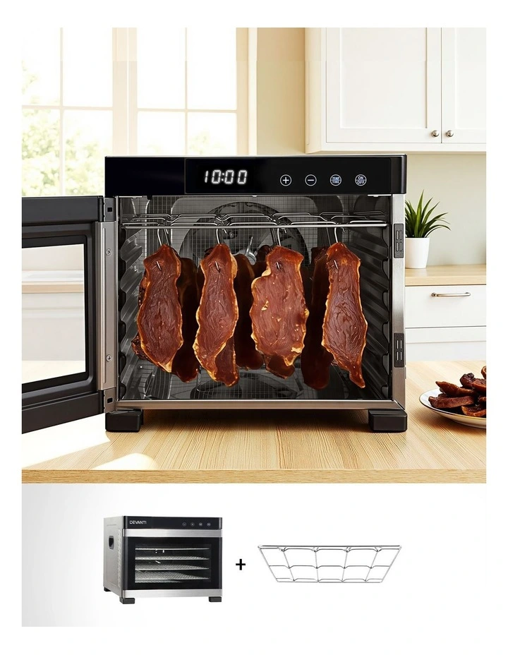 Devanti Food Dehydrator 6 Tray Fruit Dryer Jerky Maker With Stainless Steel Rack image 4