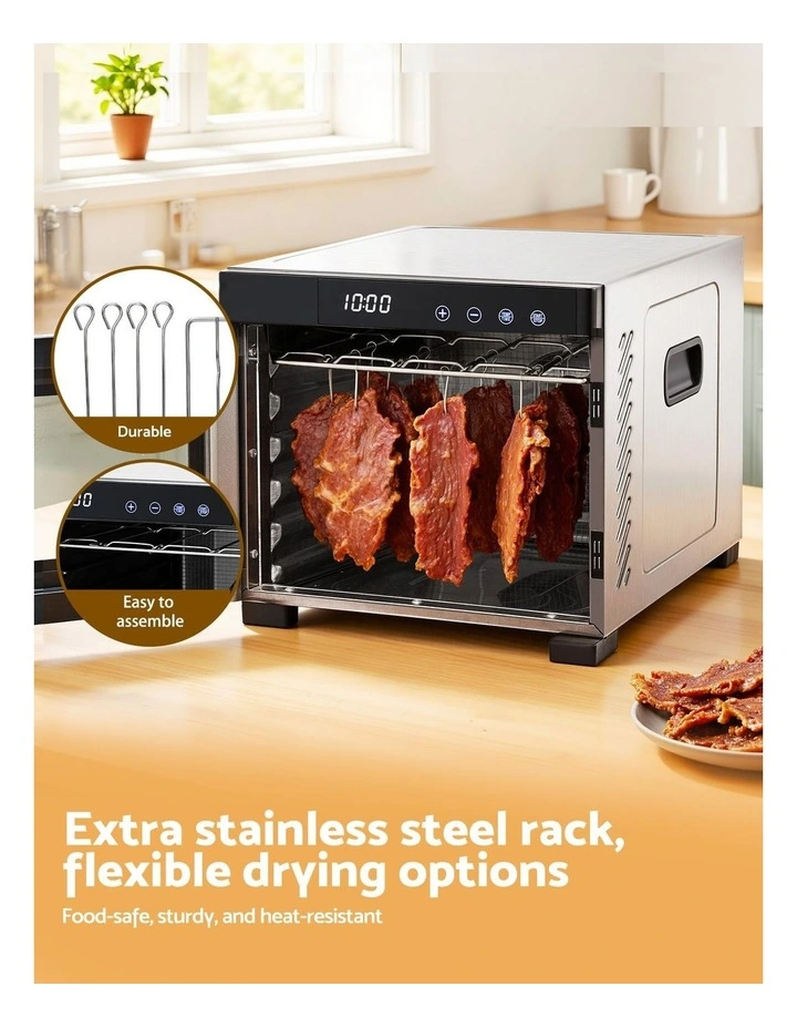 Devanti Food Dehydrator 6 Tray Fruit Dryer Jerky Maker With Stainless Steel Rack image 5