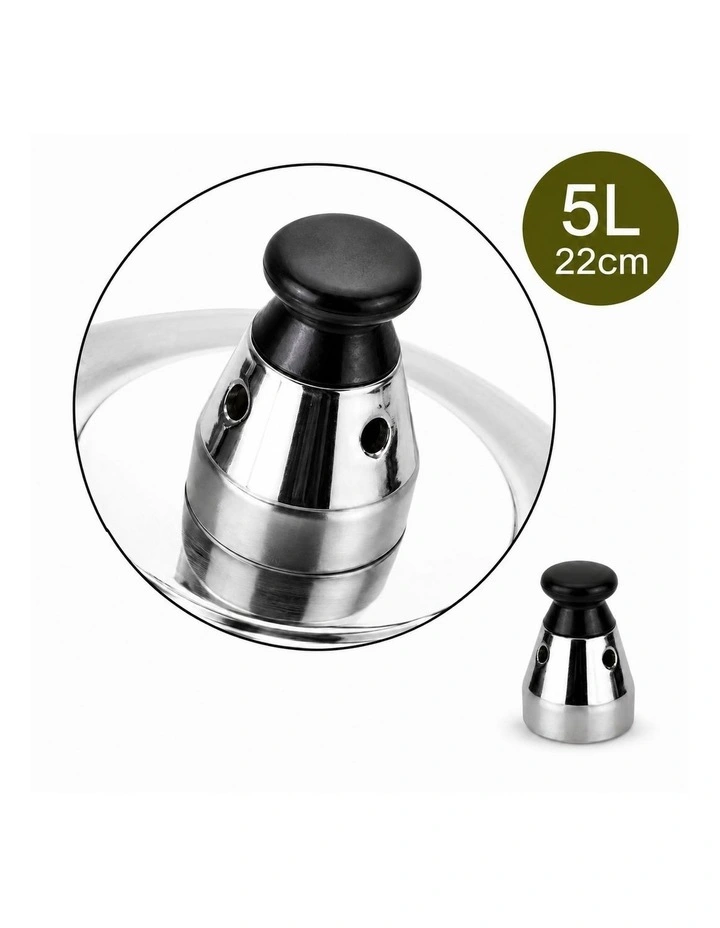 SOGA 2X Stainless Steel Pressure Cooker Spare Parts Regulator 5L 22cm image 7