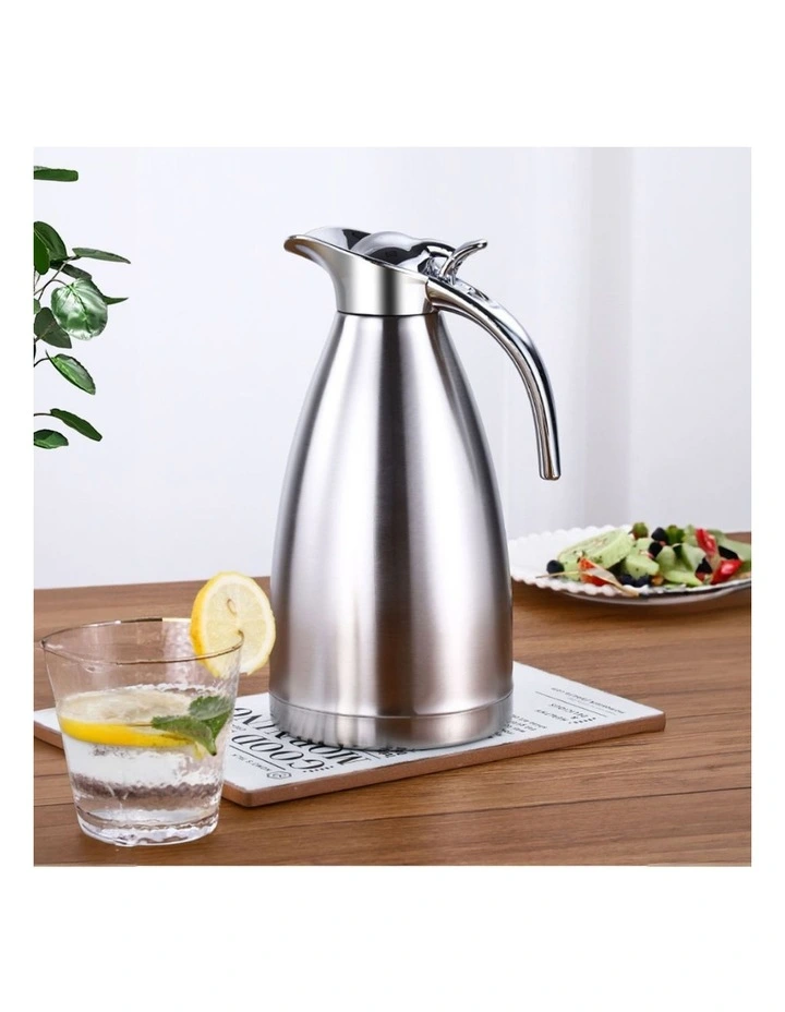 SOGA 2 Pack 2L 3-Layer Inner Stainless Steel Thermal Flasks - Silver image 2