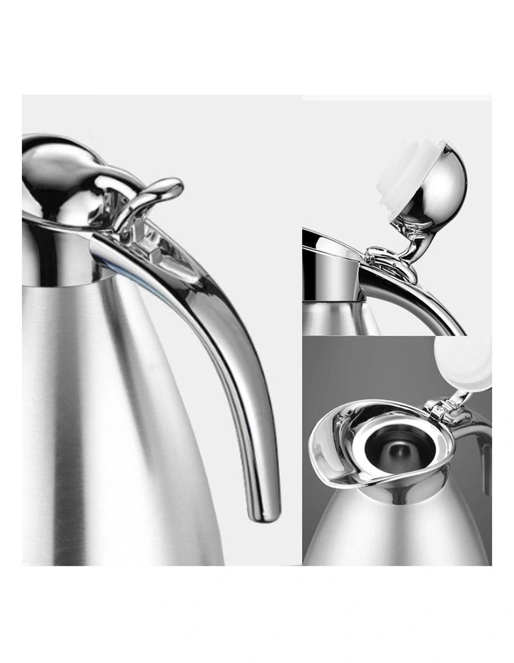 SOGA 2 Pack 2L 3-Layer Inner Stainless Steel Thermal Flasks - Silver image 7