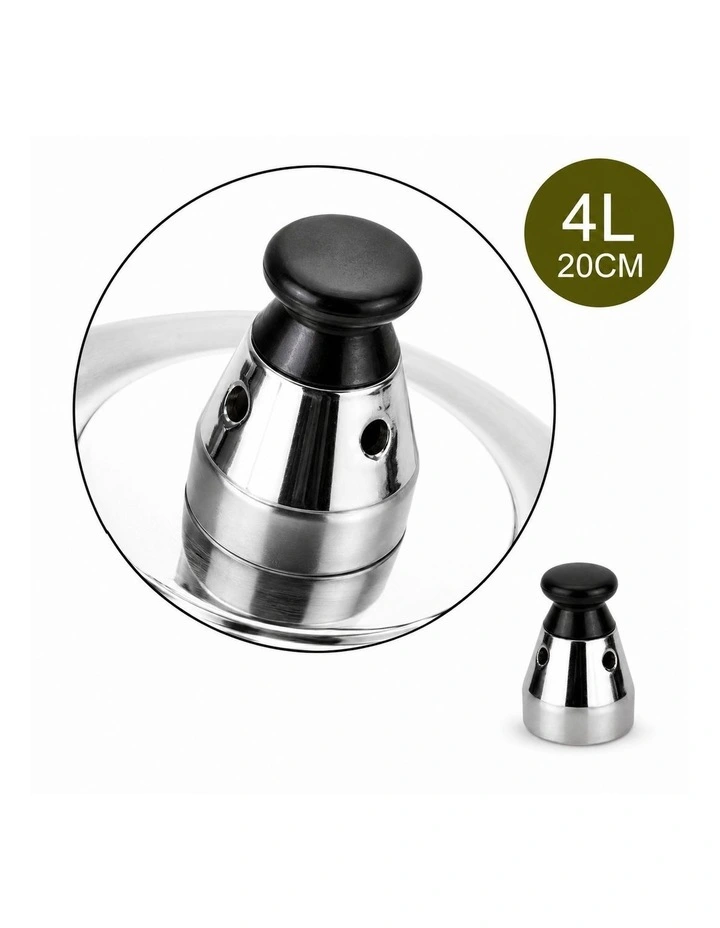 SOGA 2X Stainless Steel Pressure Cooker Spare Parts Regulator 4L 20cm image 7