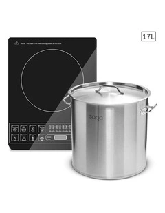 SOGA Smart Induction Cooktop with 17L 28cm Stainless Steel Stock Pot