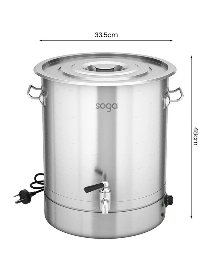 SOGA 2X 25L Stainless Steel Water Boiler Urn 2200W Commercial image 4