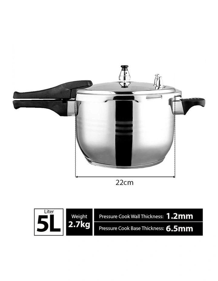 SOGA 5L Commercial Grade Stainless Steel Pressure Cooker image 7