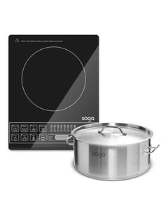 SOGA Smart Induction Cooktop with 17L Stainless Steel Stock Pot