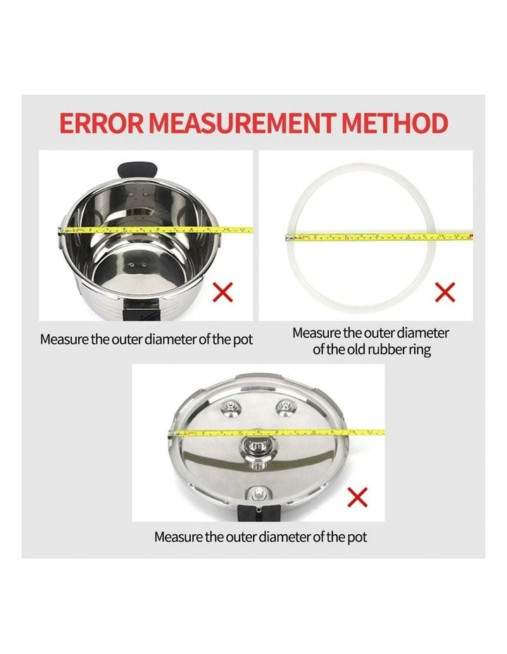 SOGA Silicone 2X 5L Pressure Cooker Rubber Seal Ring Replacement Spare Parts image 7