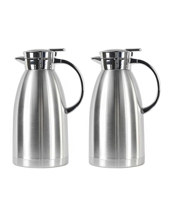 SOGA 2 Pack 1.8L Stainless Steel Insulated Water Jugs - Silver image 1