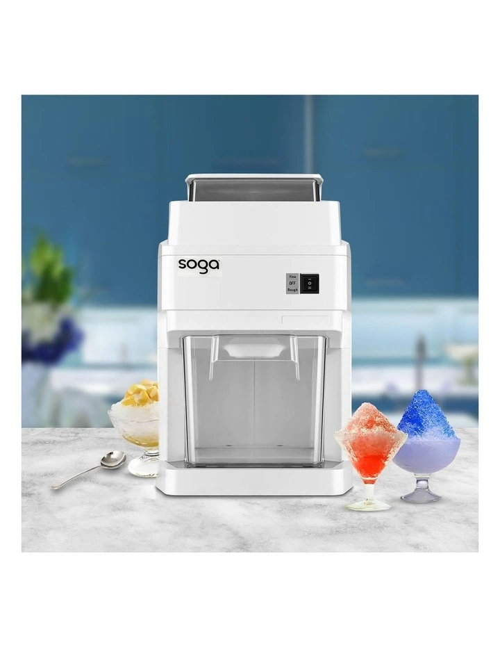 SOGA 300W Commercial Electric Ice Shaver - 120kg/h White image 4