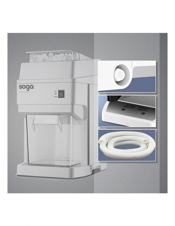SOGA 300W Commercial Electric Ice Shaver - 120kg/h White image 6