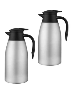 SOGA 2 Pack 1.5L 3-Layer Stainless Steel Vacuum Flasks - Silver