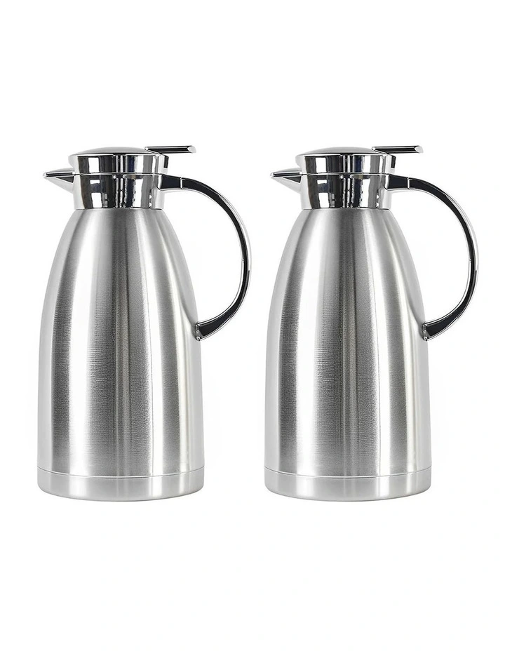 SOGA 2 Pack 2.3L Stainless Steel Insulated Water Jugs - Silver image 1