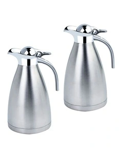 SOGA 2 Pack 1.5L 3-Layer Inner Stainless Steel Vacuum Flasks - Silver