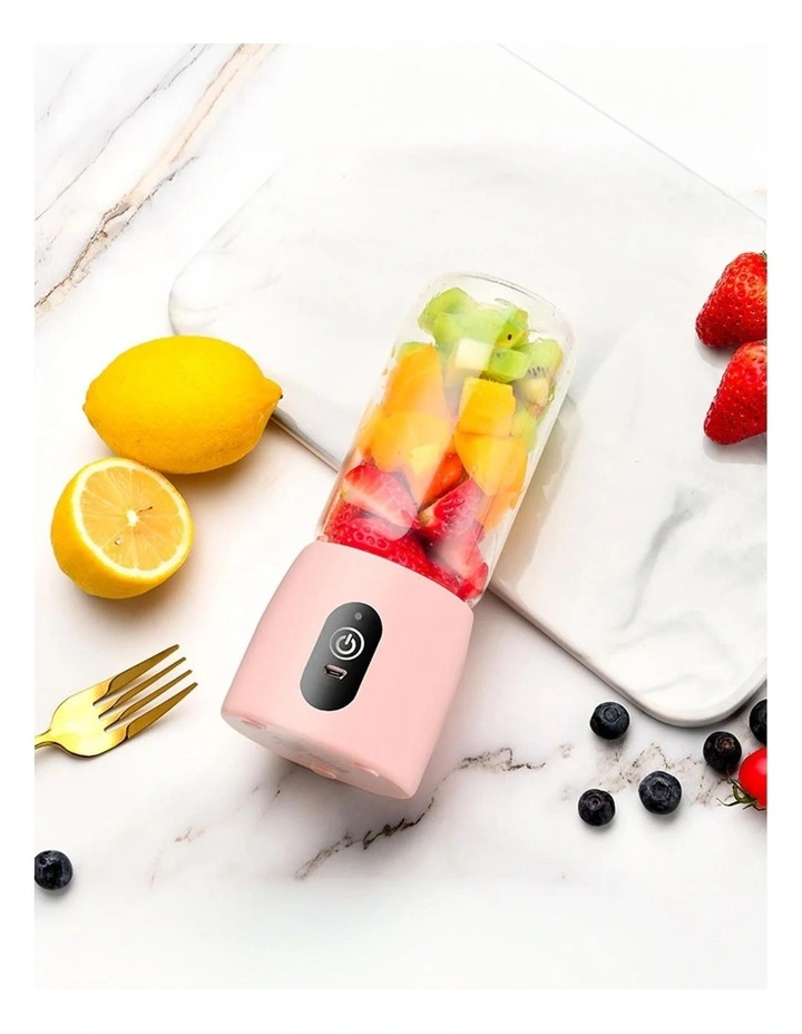 SOGA 2 Pack USB Rechargeable Mini Juicers - Pink image 3