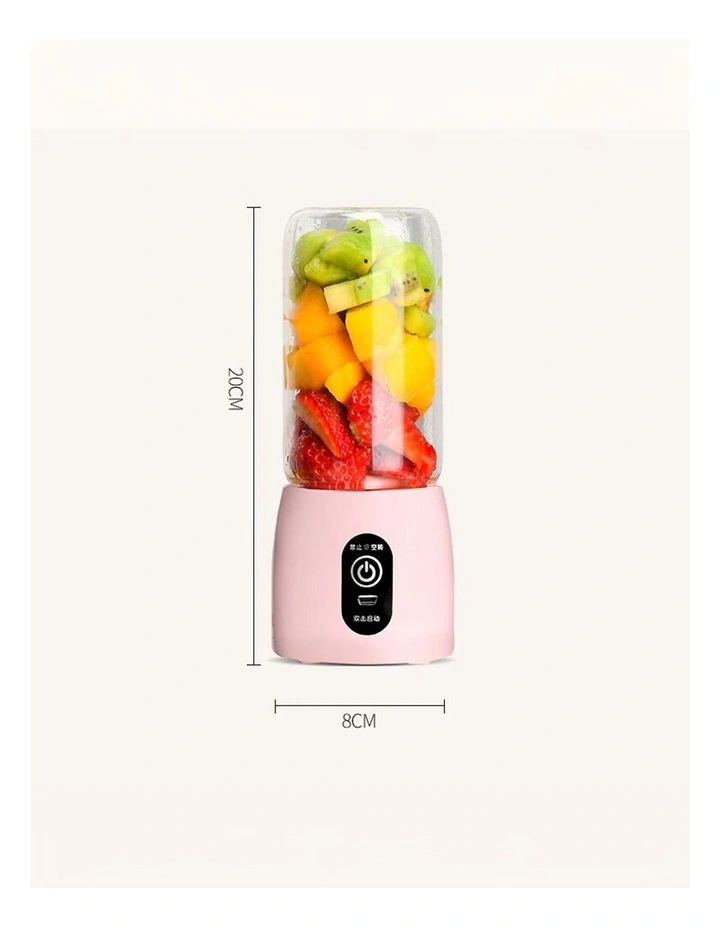 SOGA 2 Pack USB Rechargeable Mini Juicers - Pink image 4