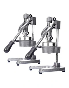 SOGA 2 Pack Commercial Cast Iron Manual Citrus Juicers - Grey
