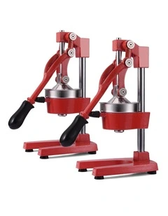 SOGA 2 Pack Commercial Cast Iron Manual Citrus Juicers - Red