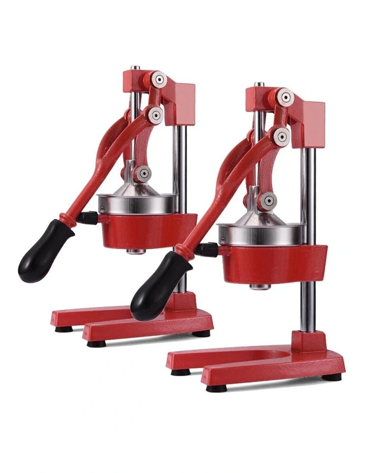 SOGA 2 Pack Commercial Cast Iron Manual Citrus Juicers - Red image 1