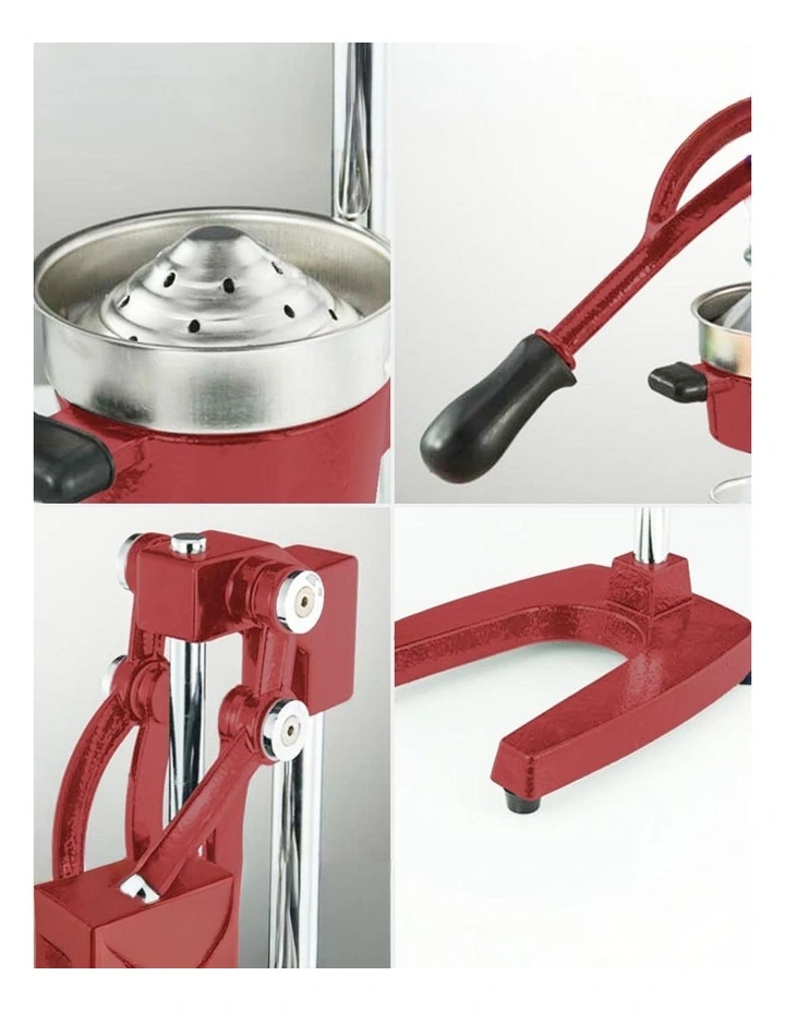 SOGA 2 Pack Commercial Cast Iron Manual Citrus Juicers - Red image 4