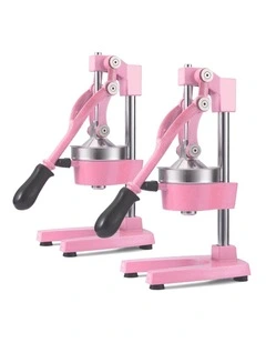 SOGA 2 Pack Commercial Cast Iron Manual Citrus Juicers - Pink