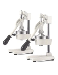 SOGA 2 Pack Commercial Cast Iron Manual Citrus Juicers - White