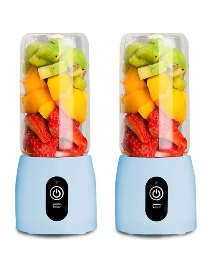 SOGA 2 Pack USB Rechargeable Mini Juicers - Blue image 1
