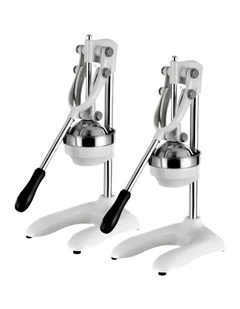 SOGA 2 Pack Stainless Steel Manual Citrus Juicers - White