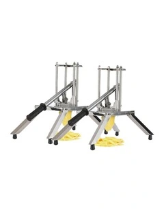 SOGA 2 Pack Commercial Stainless Steel Fruit and Vegetable Cutters with 3 Blades