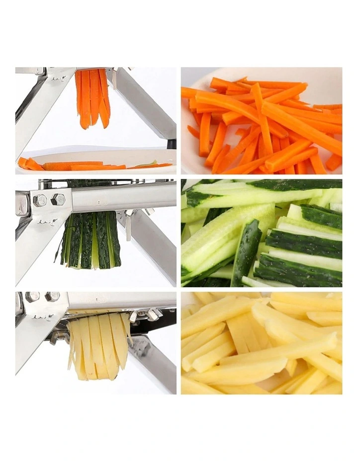 SOGA 2 Pack Commercial Stainless Steel Fruit and Vegetable Cutters with 3 Blades image 3