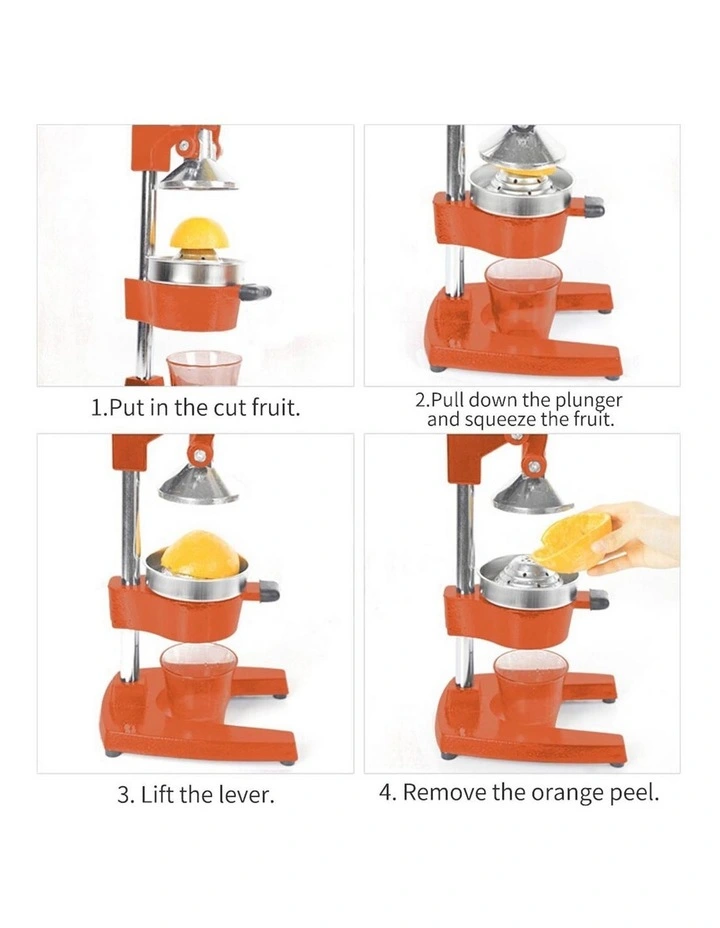 SOGA 2 Pack Commercial Cast Iron Manual Citrus Juicers - Orange image 6