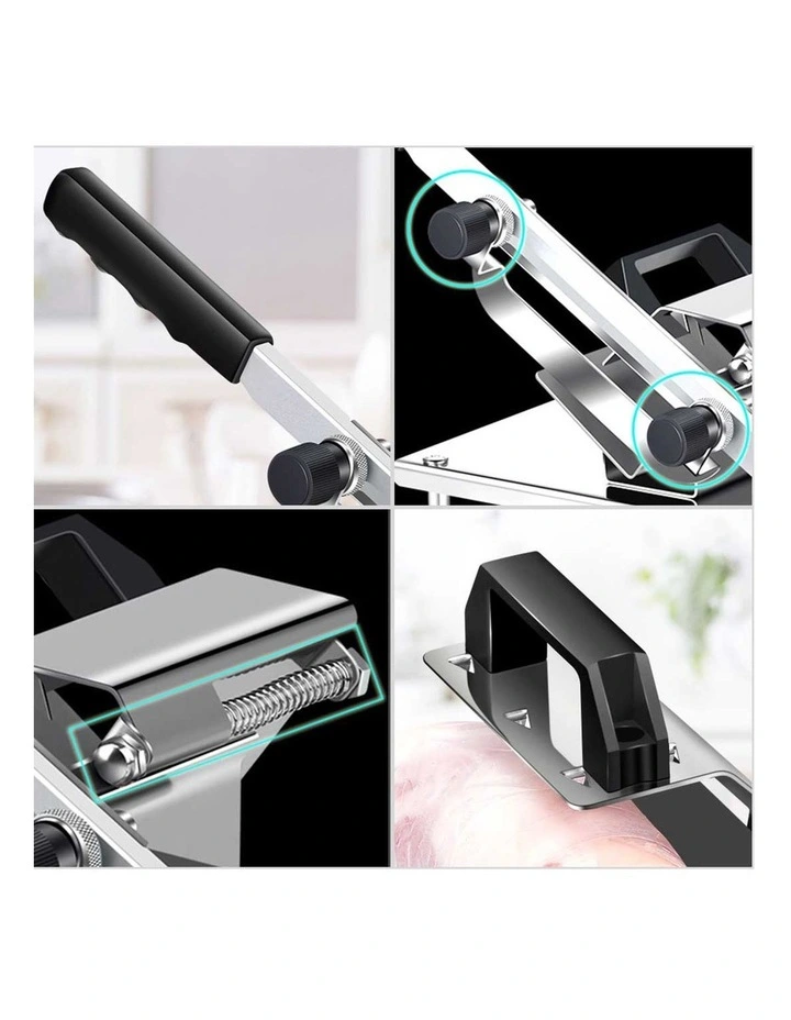 SOGA 2 Pack Stainless Steel Manual Frozen Meat Slicers image 4