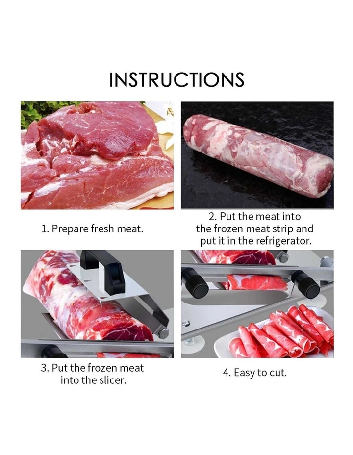 SOGA 2 Pack Stainless Steel Manual Frozen Meat Slicers image 7