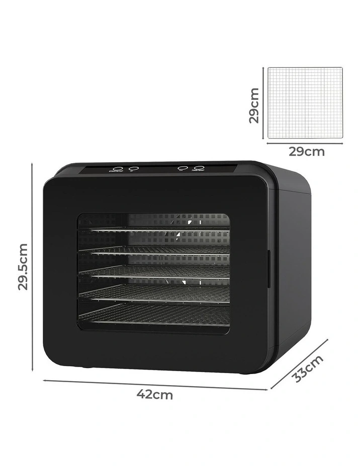 Spector 6-Tray Food Dehydrator Fruit Pet Jerky Dryer Black image 3