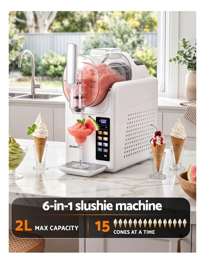 Devanti Slushie Machine 2L Frozen Drink Maker Ice Cream Cocktail Slush Maker White image 5