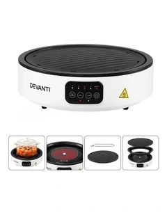 Devanti Ceramic Cooktop Electric Hot Plate Countertop Grill Cooker White