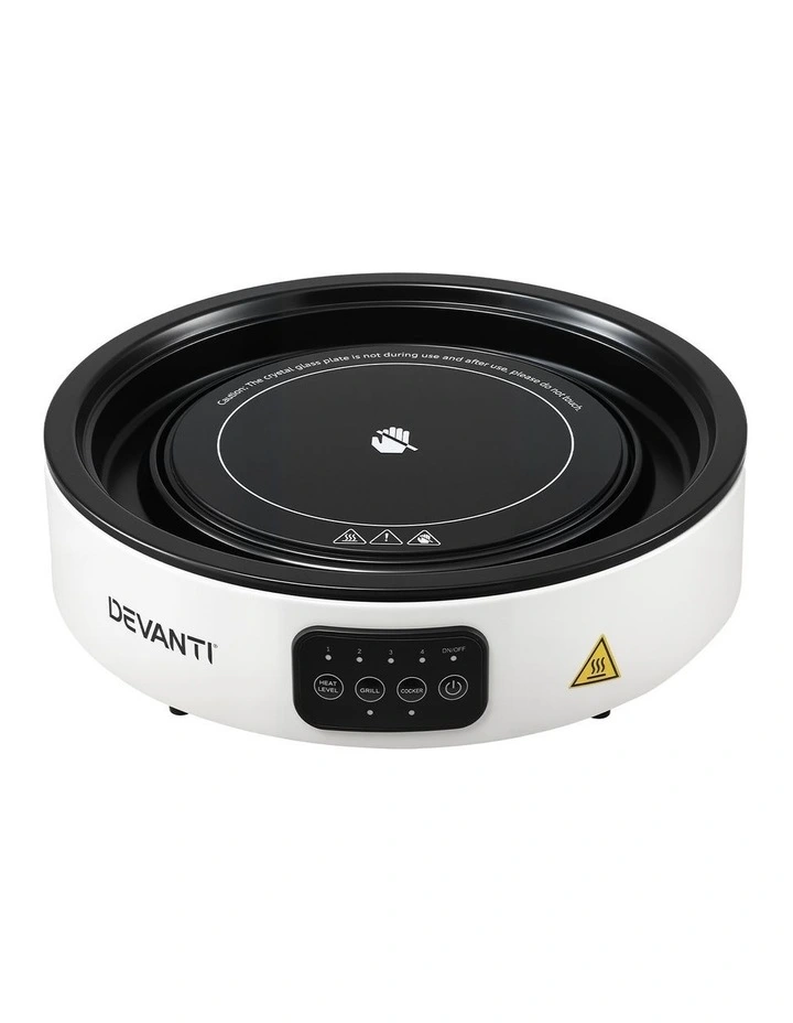 Devanti Ceramic Cooktop Electric Hot Plate Countertop Grill Cooker White image 3