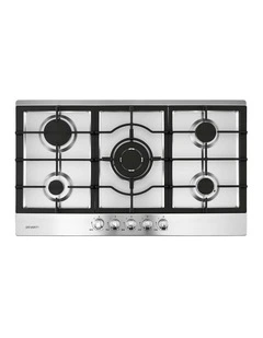 Devanti 90cm Gas Cooktop 5 Burner LPG NG Stainless Steel Hob Silver