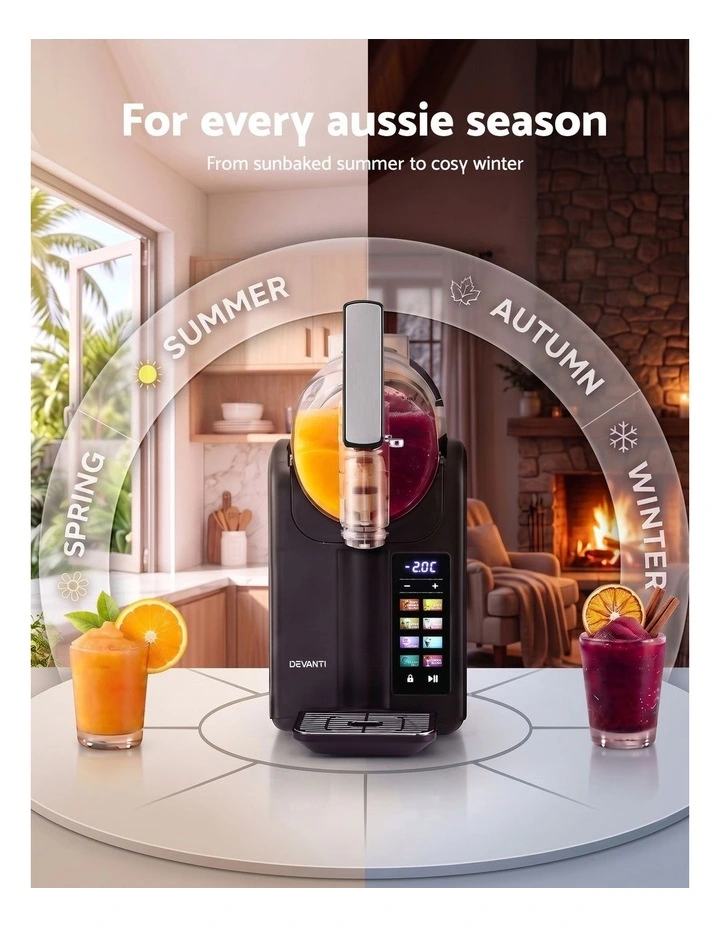 Devanti Slushie Machine 2L Frozen Drink Maker Ice Cream Cocktail Slush Maker Black image 4