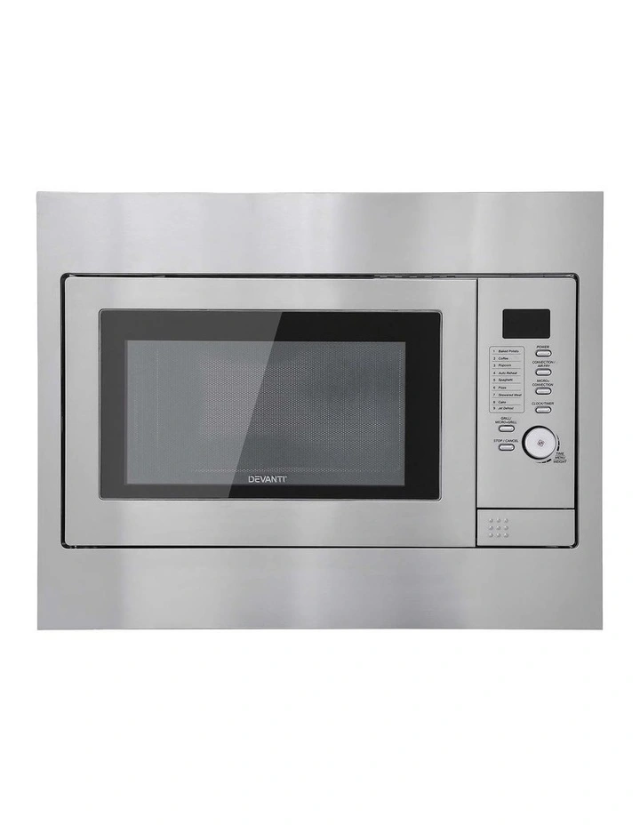 Devanti Built In Microwave Oven 30L Grill Air Fry Convection Silver image 1