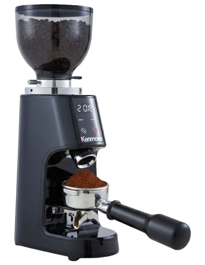 Kenmore 64mm Flat Burr Coffee Grinder, 100 Grind Settings, Digital Timer, 255g Hopper, Black image 1