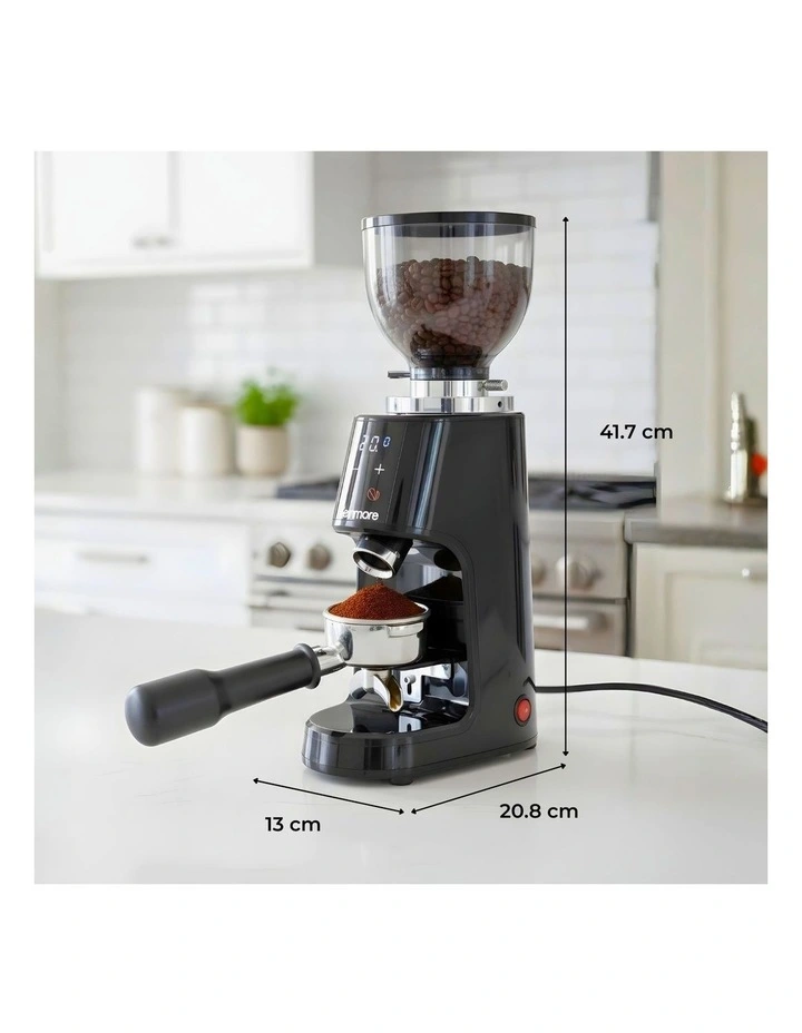 Kenmore 64mm Flat Burr Coffee Grinder, 100 Grind Settings, Digital Timer, 255g Hopper, Black image 7