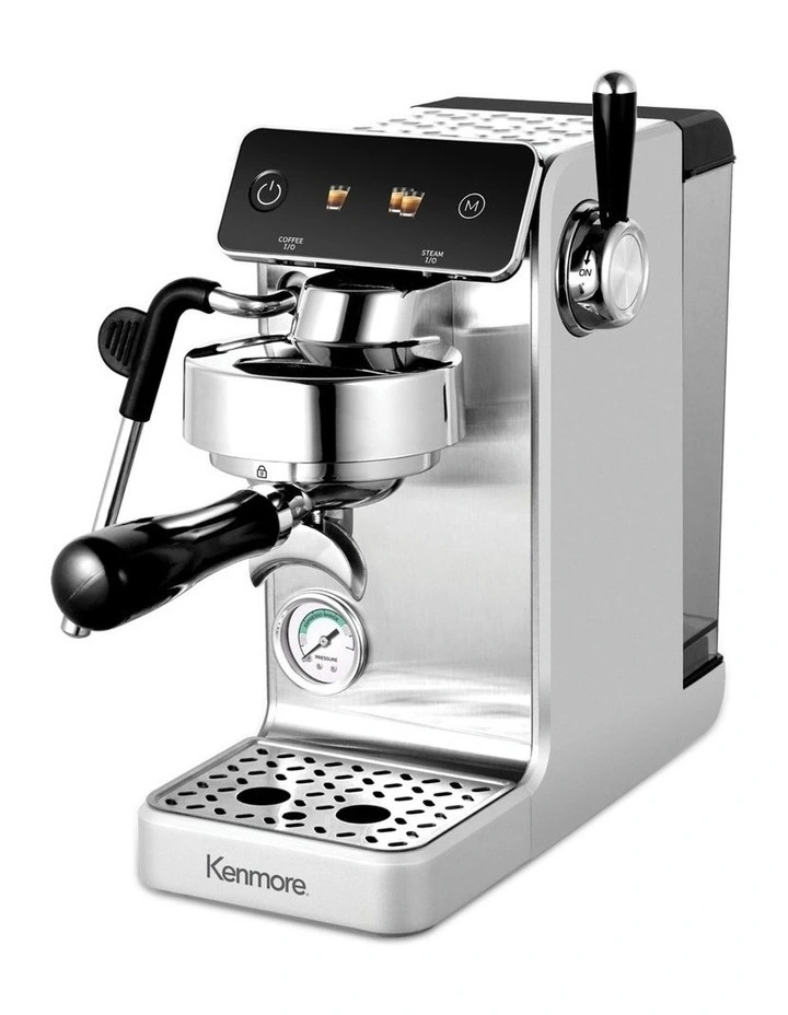 Kenmore Dualis Espresso Machine, Dual Thermoblock, PID Control, 58mm Portafilter, Silver image 1