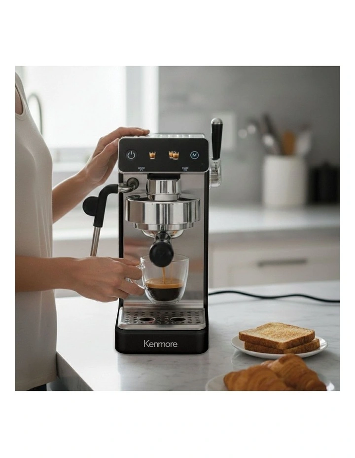 Kenmore Dualis Espresso Machine, Dual Thermoblock, PID Control, 58mm Portafilter, Black image 2