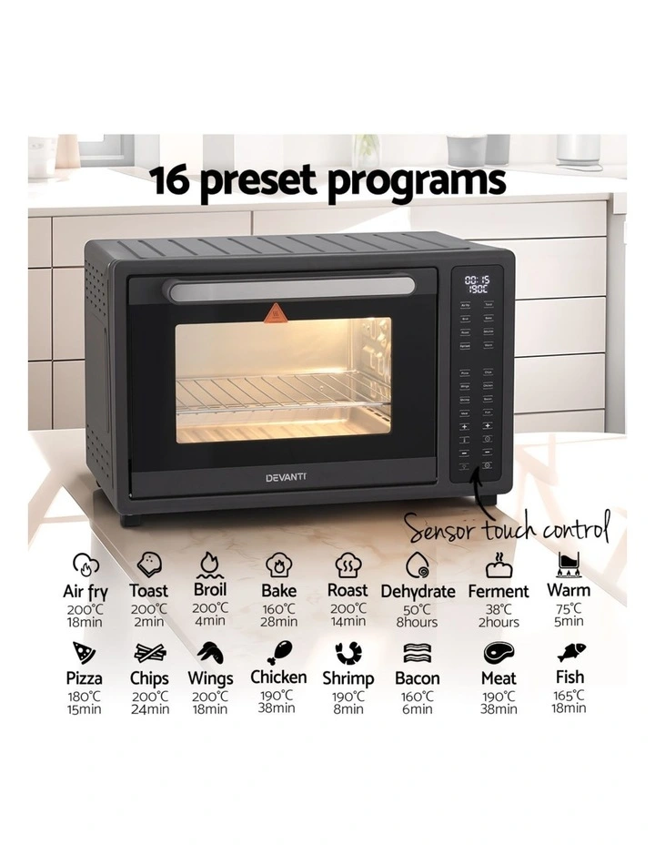 Devanti Air Fryer 32L W/ LCD Touch Oven 1700W image 5