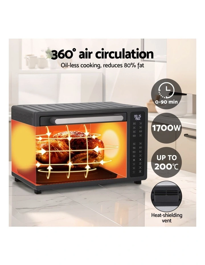 Devanti Air Fryer 32L W/ LCD Touch Oven 1700W image 7