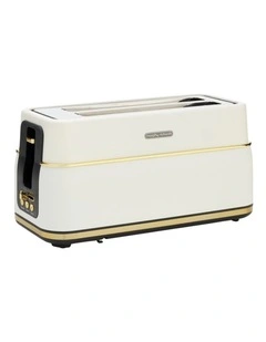 Morphy Richards Signature Soft Gold Matte White 4 Slice Toaster with Long Slots