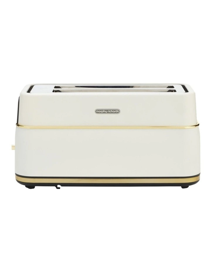 Morphy Richards Signature Soft Gold Matte White 4 Slice Toaster with Long Slots image 2