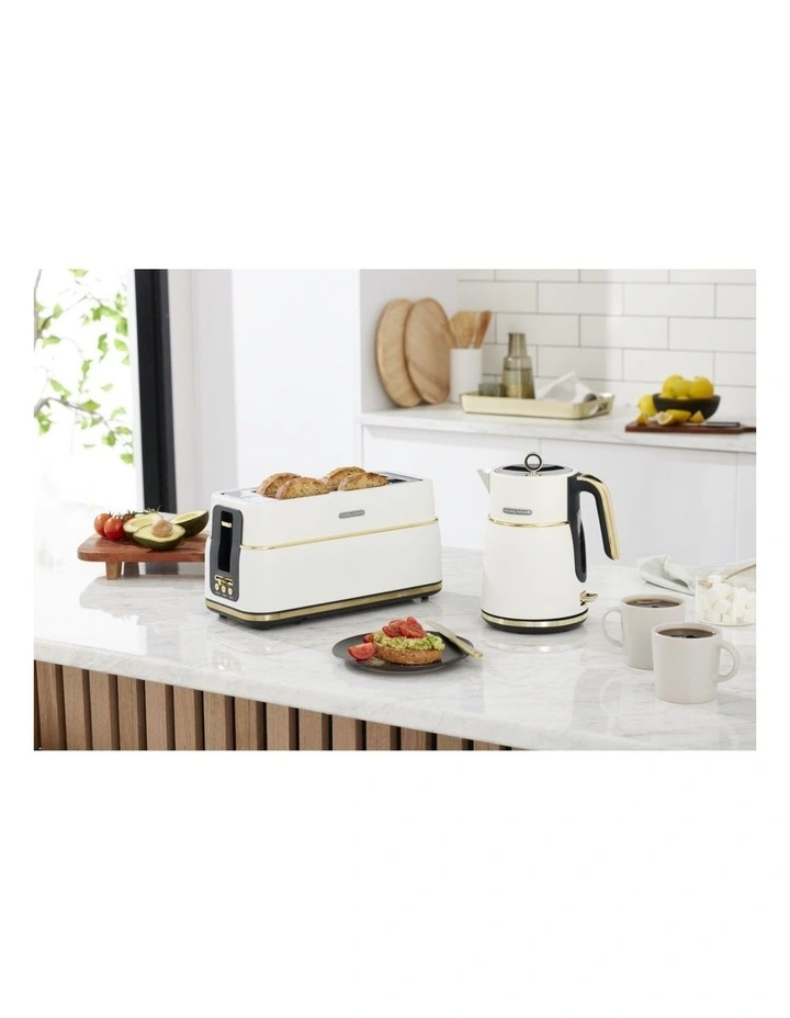 Morphy Richards Signature Soft Gold Matte White 4 Slice Toaster with Long Slots image 3