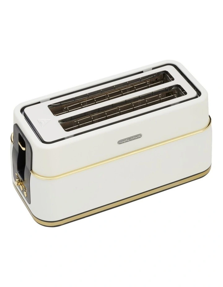 Morphy Richards Signature Soft Gold Matte White 4 Slice Toaster with Long Slots image 5