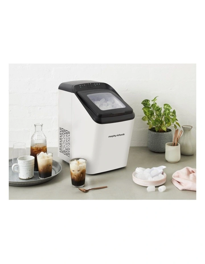 Morphy Richards Compact 15kg Ice Maker Ice Cube Machine Matte White image 3